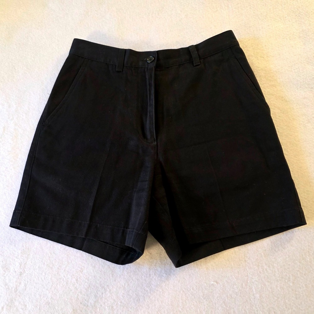 Lauren Ralph Lauren Petite Black Chino Shorts High Rise Cotton Twill 2P